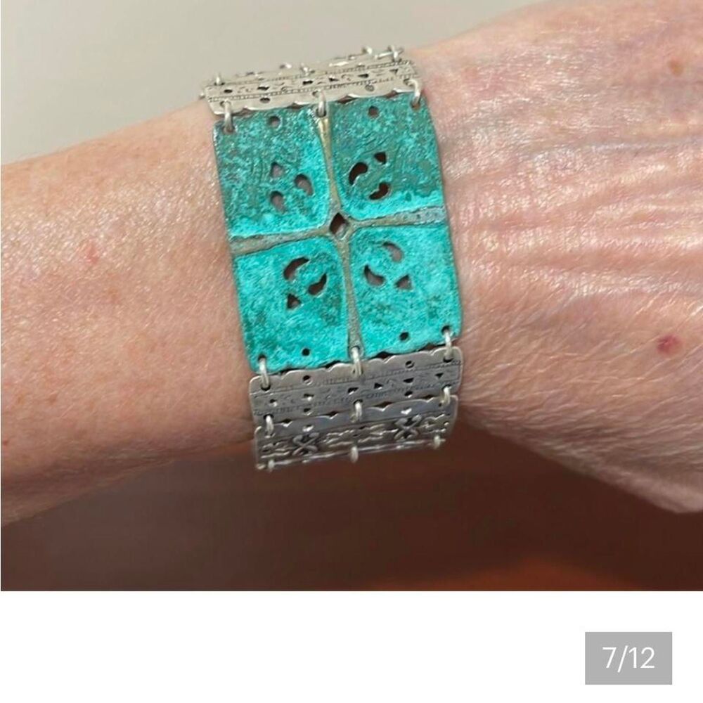 Silpada Women's Sterling Silver, Brass and Blue Bracelet